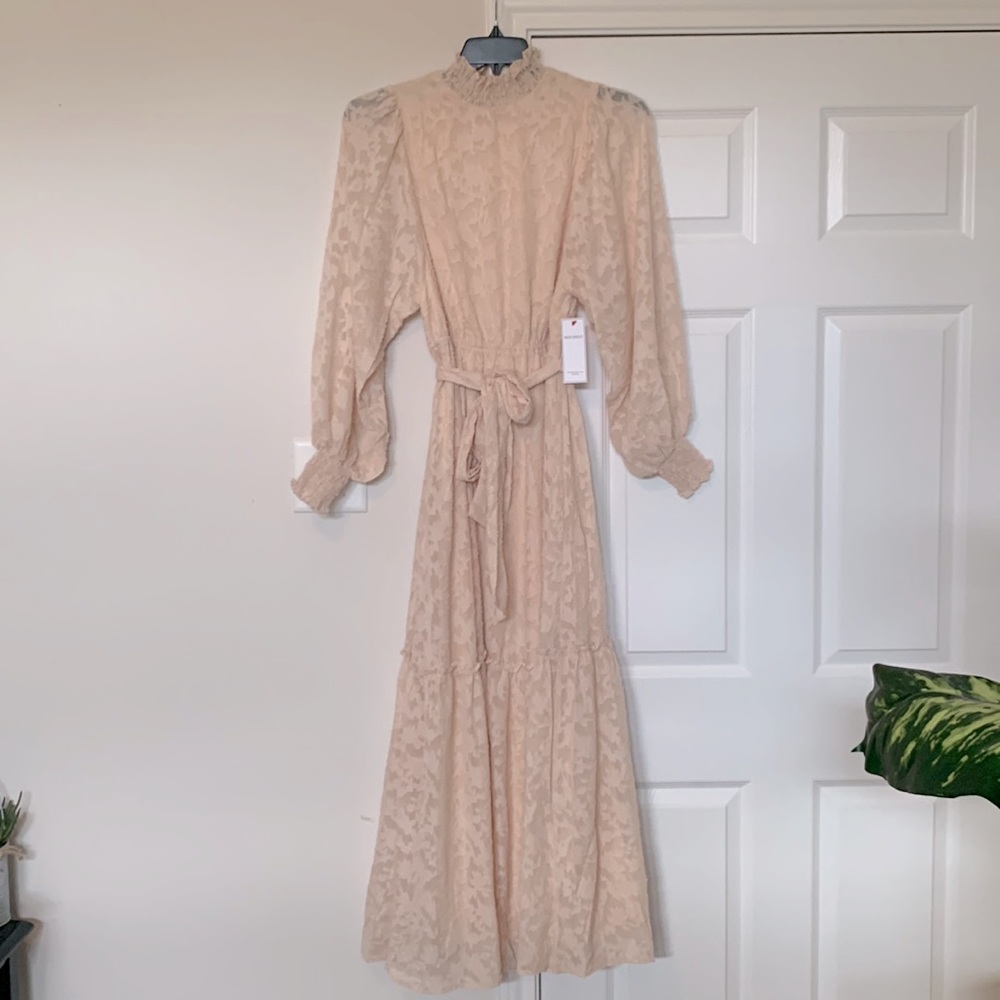 Red Dress Boutique Ivory Long Sleeve Lace Maxi Dress - Picture 2 of 5